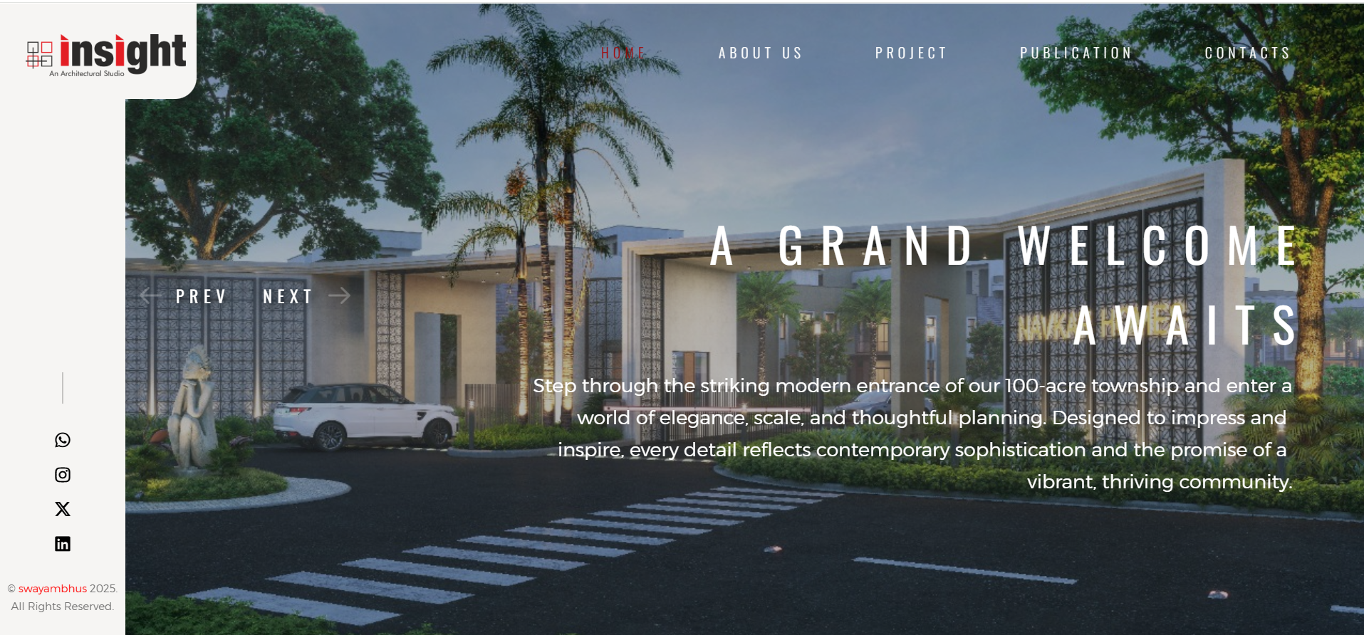 Insights – Modern Architecture Portfolio Website with Parallax & Interactive Grid